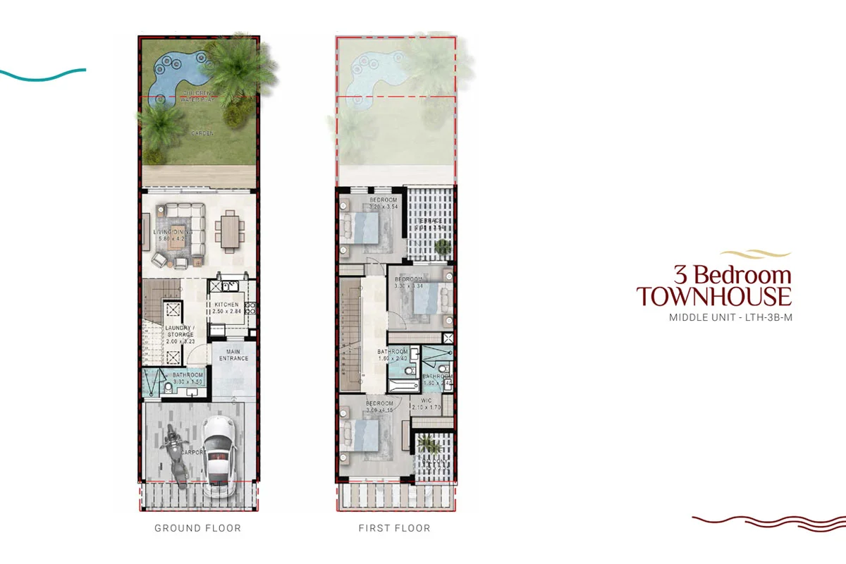 DAMAC Lagoon Costa Brava 3 BHK Floor Plan