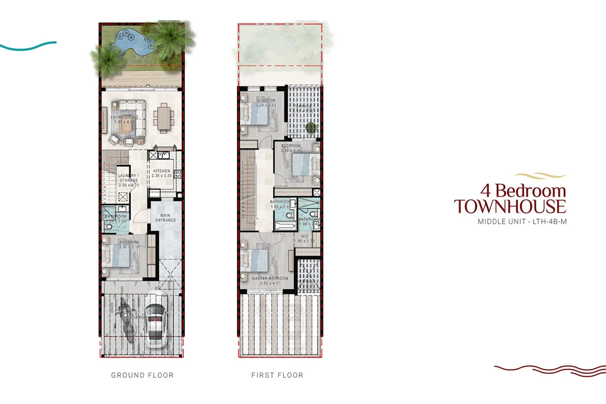 DAMAC Lagoon Costa Brava 4 BHK Floor Plan