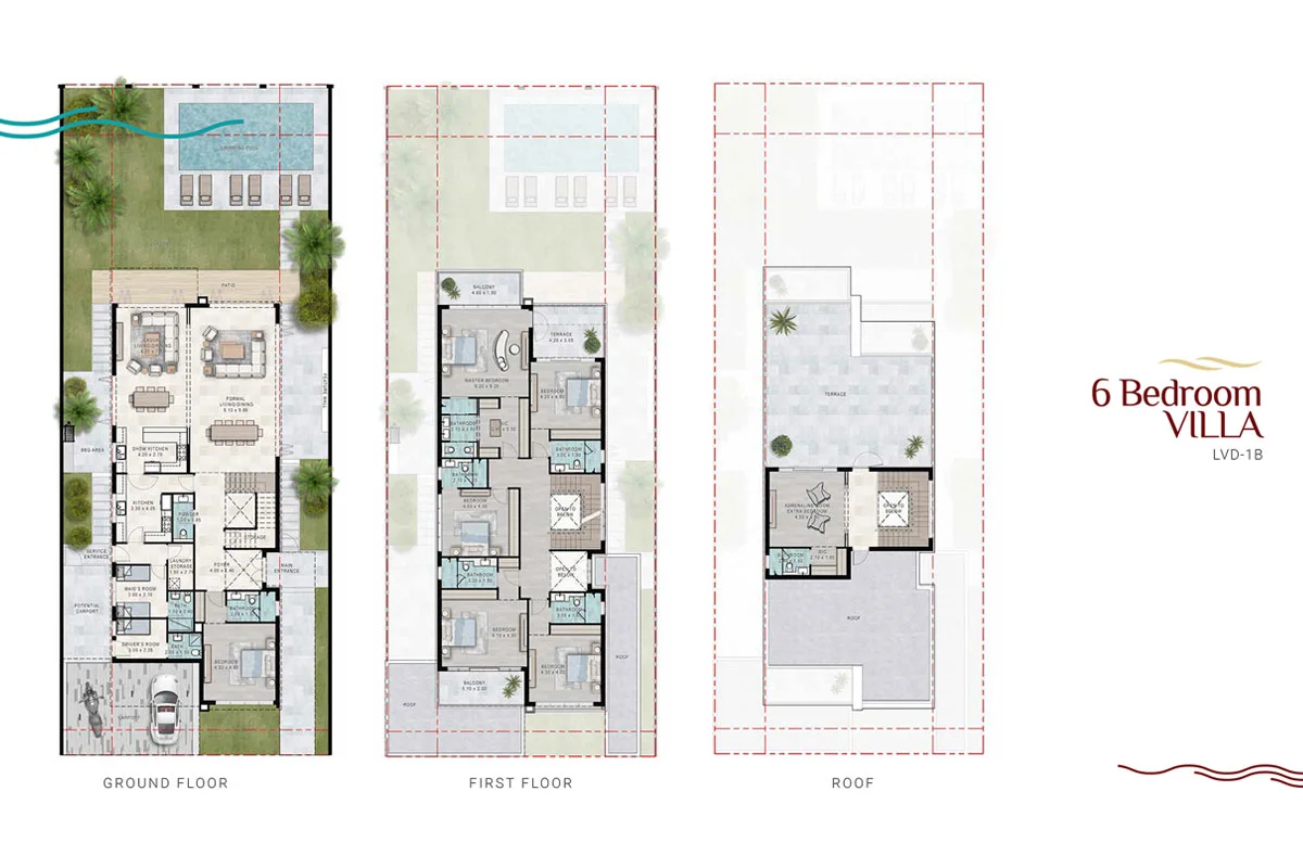 DAMAC Lagoon Costa Brava 6 BHK Floor Plan