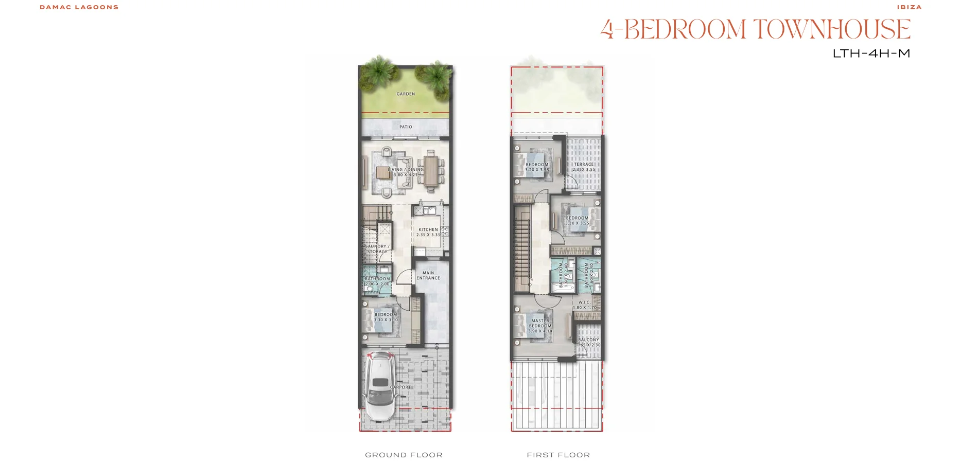 DAMAC Lagoon Ibiza 4 BHK Floor Plan