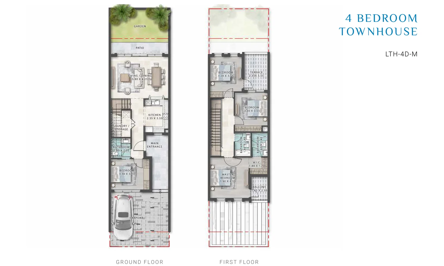 DAMAC Lagoon Malta 4 BHK Floor Plan