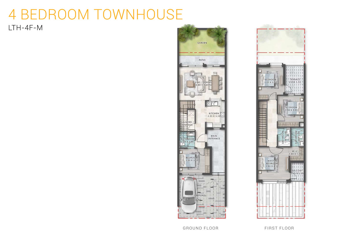 DAMAC Lagoon Marbella 4 BHK Floor Plan