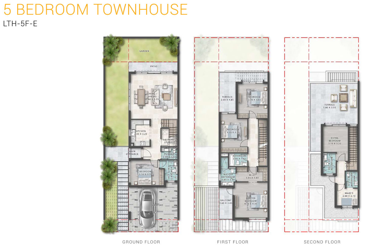 DAMAC Lagoon Marbella 5 BHK Floor Plan