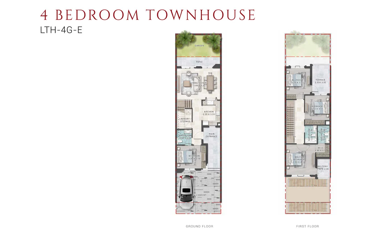 DAMAC Lagoon Monte Carlo 4 BHK Floor Plan