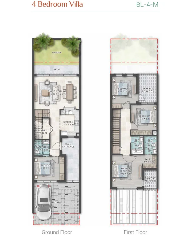 DAMAC Lagoon Portofino 4 BHK Floor Plan