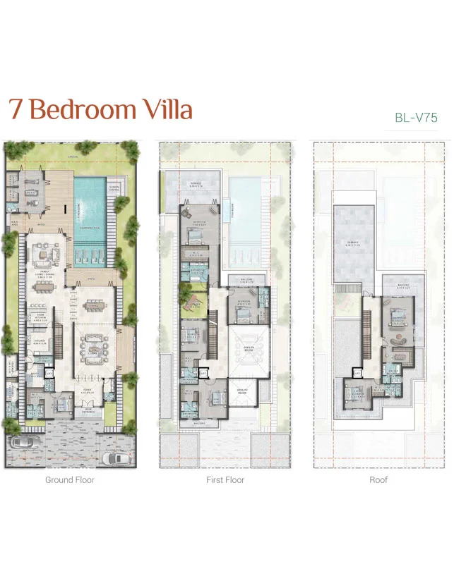 DAMAC Lagoon Portofino 7 BHK Floor Plan