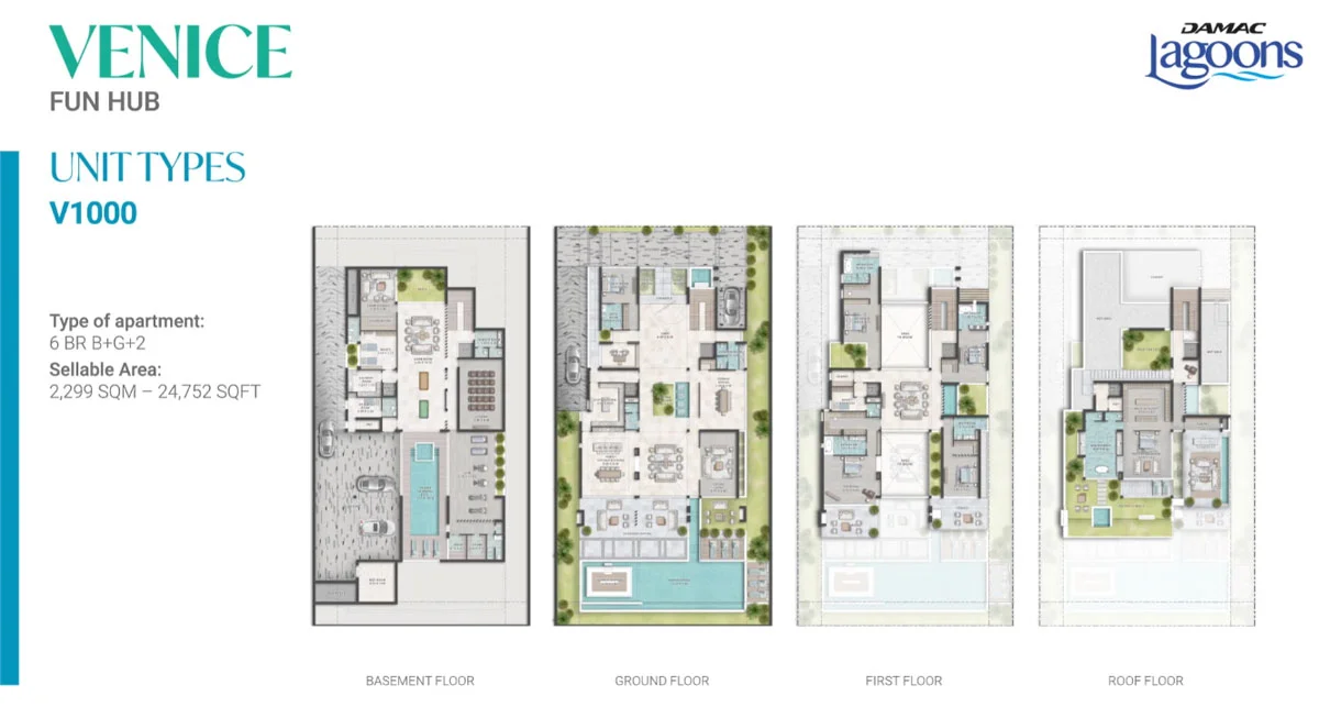 DAMAC Lagoon Venice 6 BHK Floor Plan